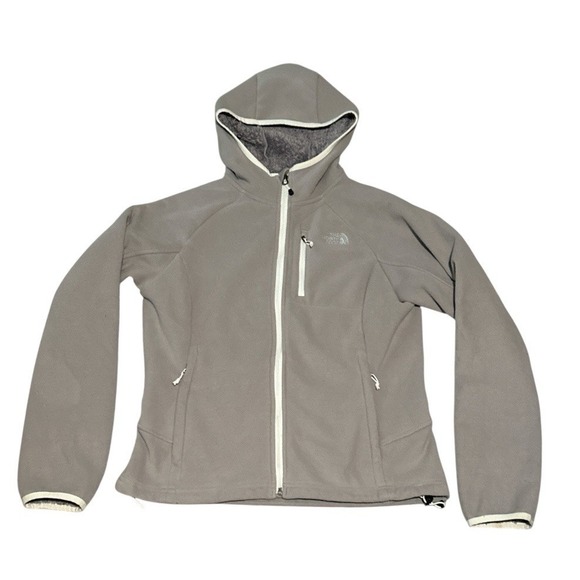 The North Face Windwall 2 Womens L Metallic Gray Hooded Fleece Jacket Hoodie - Picture 1 of 14